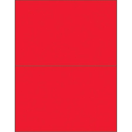 Bondad 8.5 x 5.5 in. Fluorescent Red Removable Rectangle Laser Labels, 200PK BO2833556